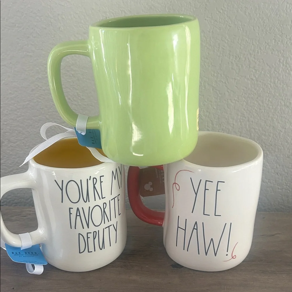 Toy Story Rae Dunn Mug Set - Green, White, Red - Picture 2 of 2